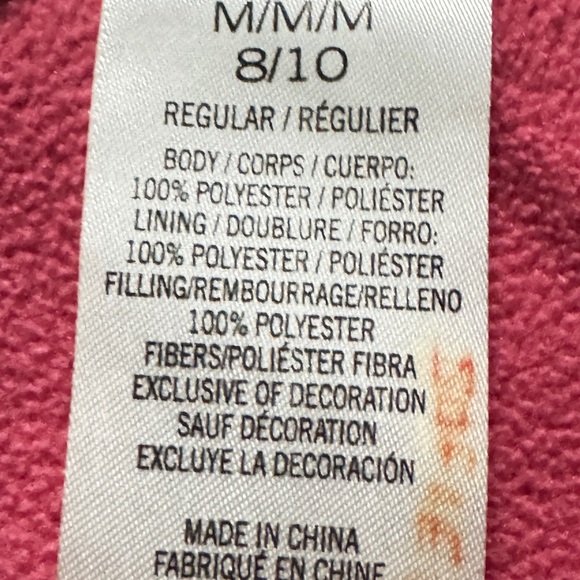 Nautica Girls Puffer Jacket Medium 8/10 Pink Gold Stars Hooded Winter Coat - Picture 6 of 10